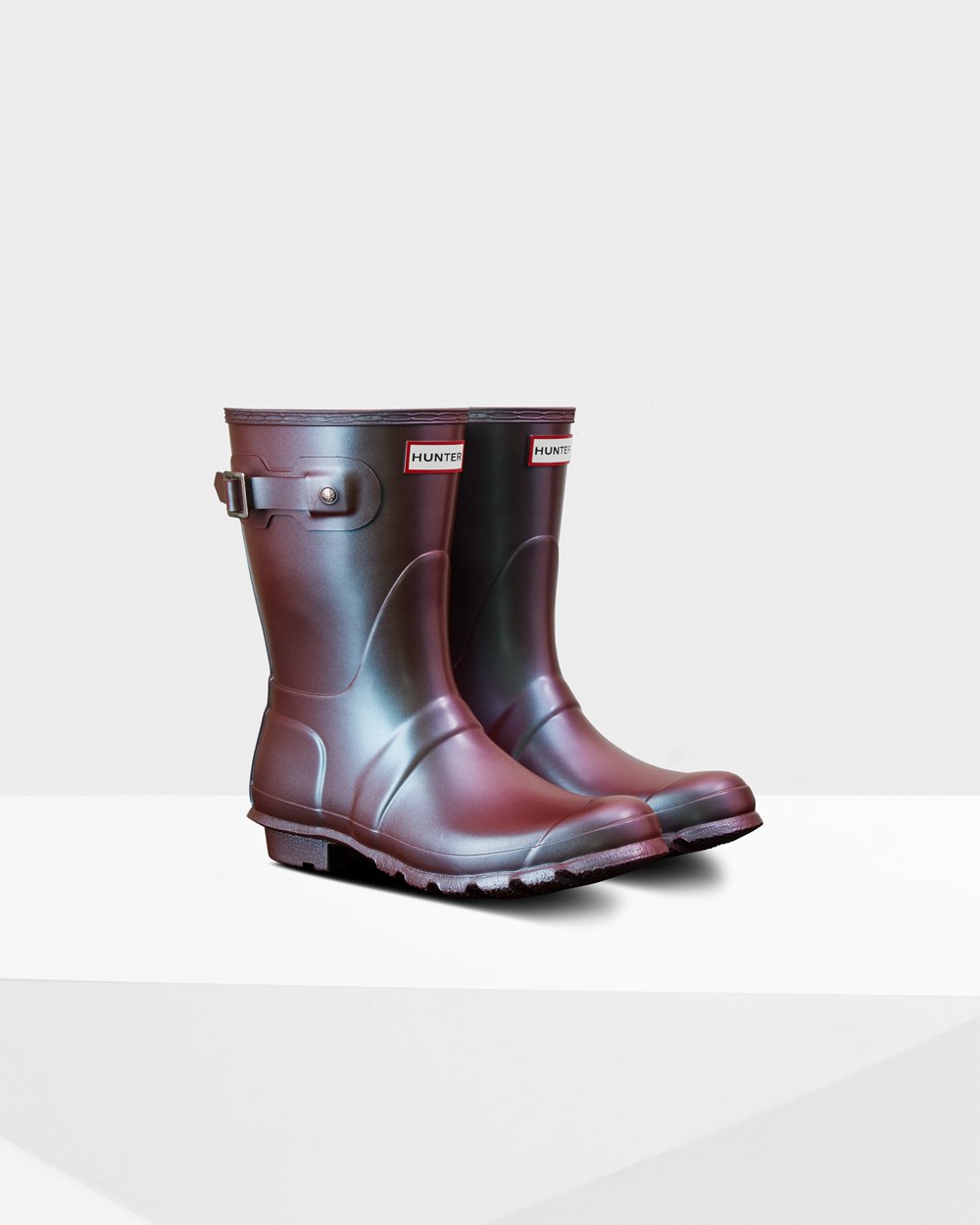 Hunter Original Nebula Short Rain Boots - Online Sale Womens Blue - PZGMYL153